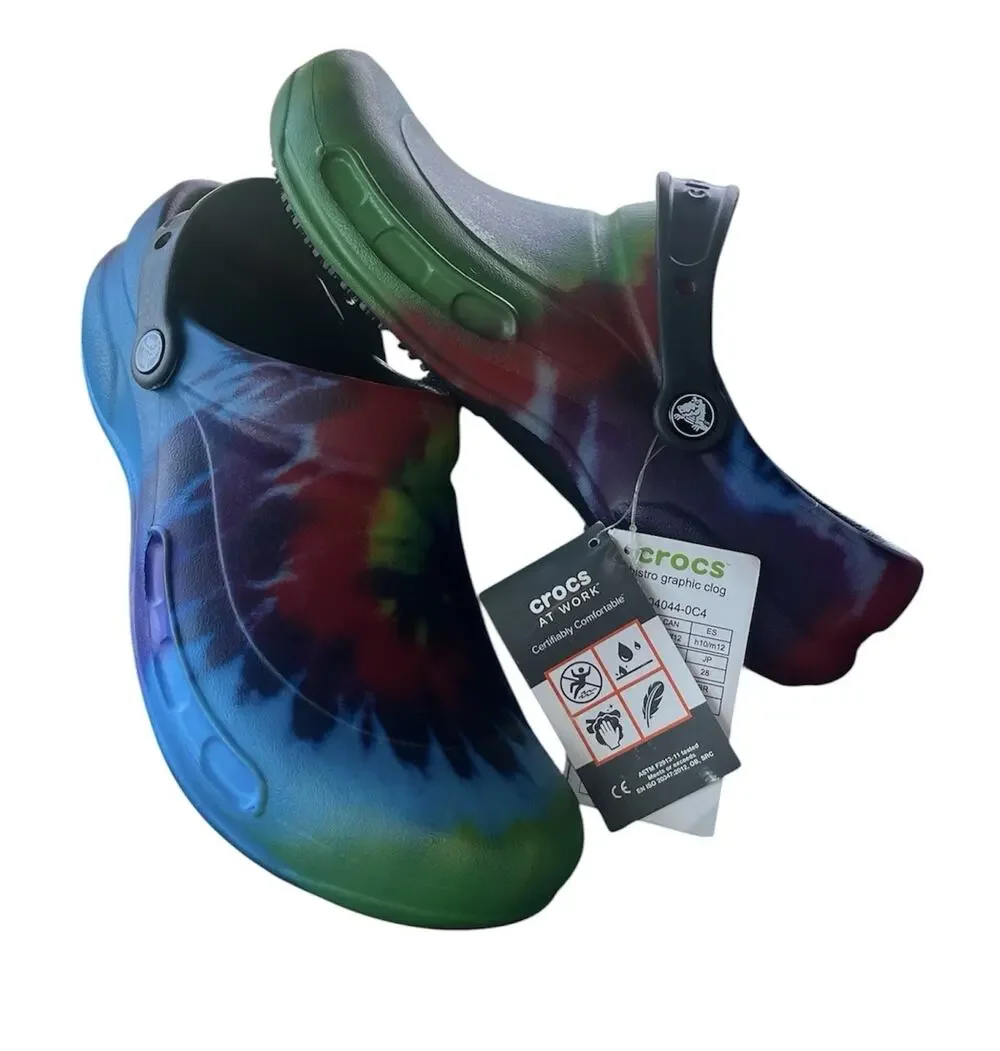 Crocs Bistro Work Nurse Chef Clogs Tie Dye Men’s Size 10 / Women’s Size 12 NWT